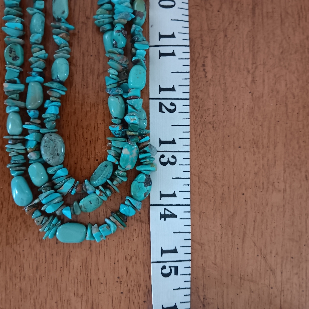 Turquoise Leather Necklace - Picture 9 of 10